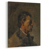 Romanticism Art: Older Man Profile by Mednyánszky Canvas Print