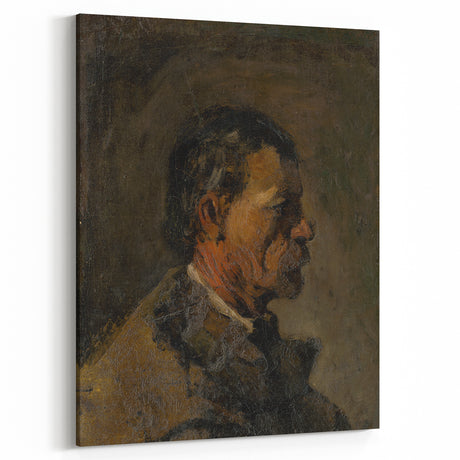 Romanticism Art: Older Man Profile by Mednyánszky Canvas Print