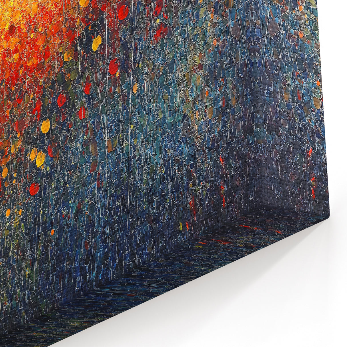 Fiery Abstract Floral Art - Vibrant Sunset Botanical Wall Decor