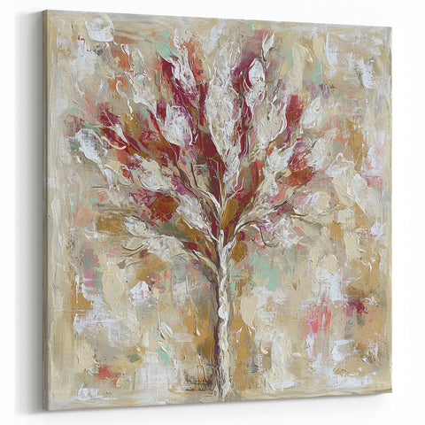 Textured Abstract Tree Art - Elegant Botanical Wall Decor in Neutral Tones