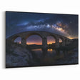 Nighttime Bridge Wall Art - Starry Sky Scenic Canvas Print
