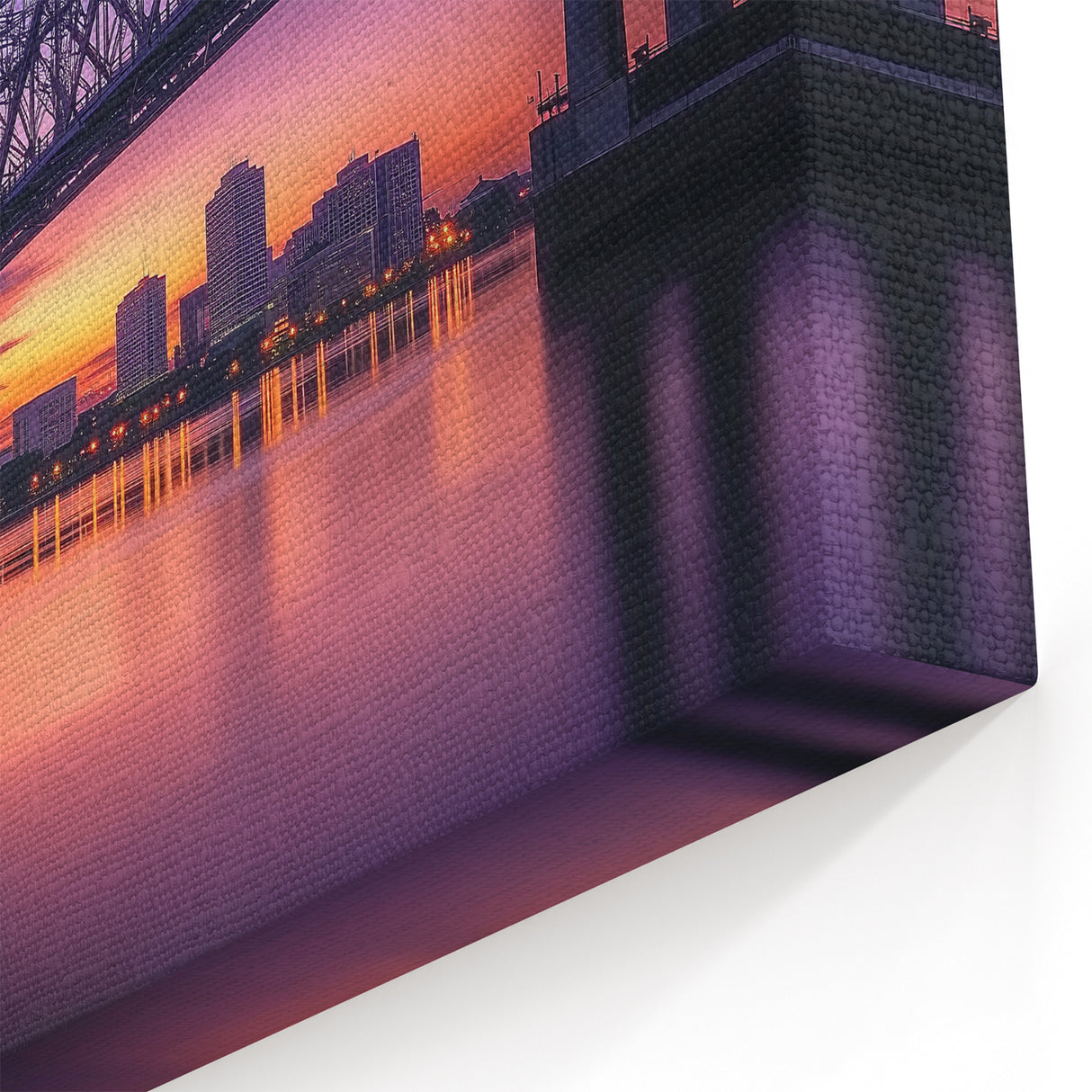 Cityscape Bridge at Sunset - Vibrant Urban Landscape Art