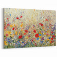 Vibrant Floral Abstract Canvas - Colorful Meadow Botanical Artwork