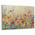 Vibrant Floral Abstract Canvas - Colorful Meadow Botanical Artwork