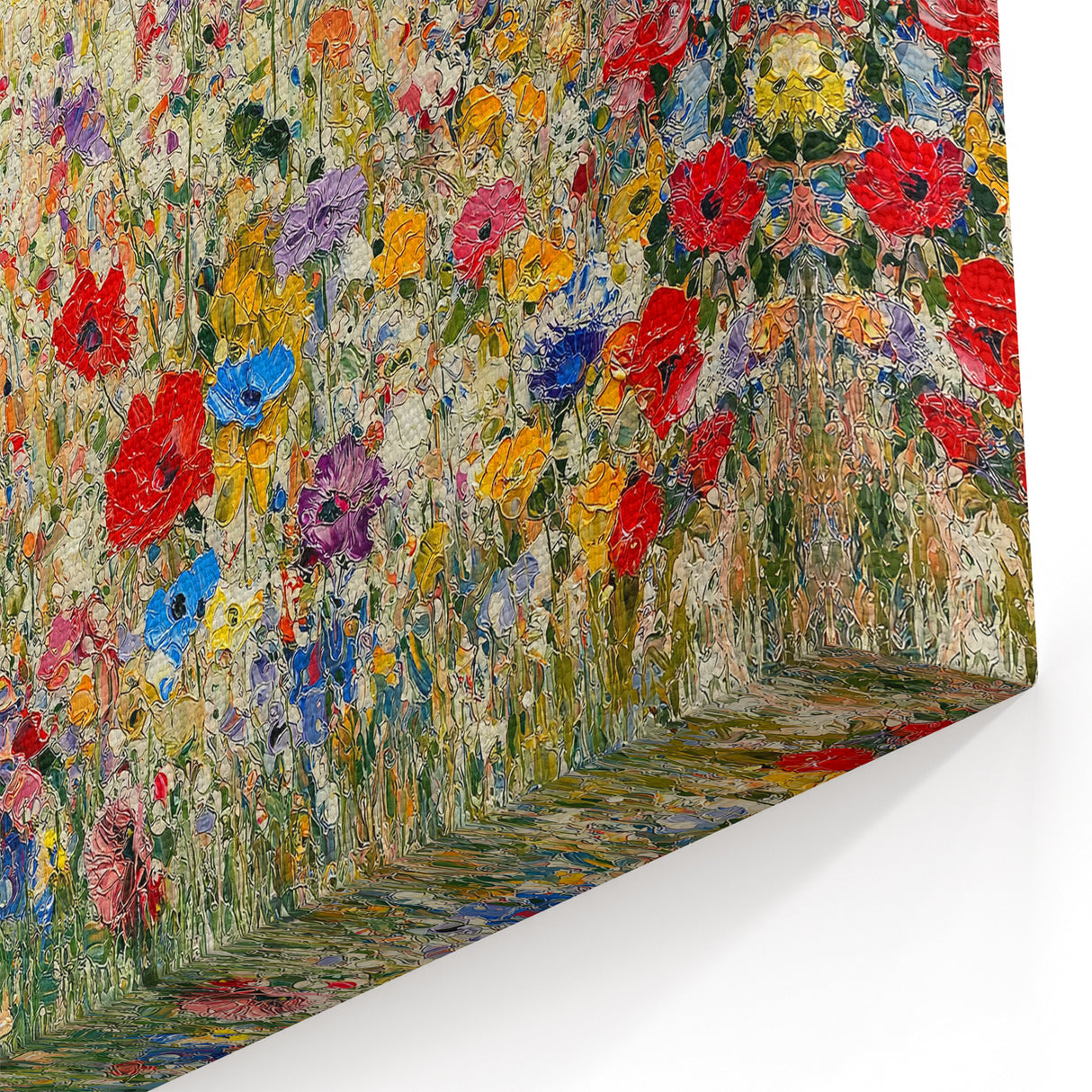 Vibrant Floral Abstract Canvas - Colorful Meadow Botanical Artwork