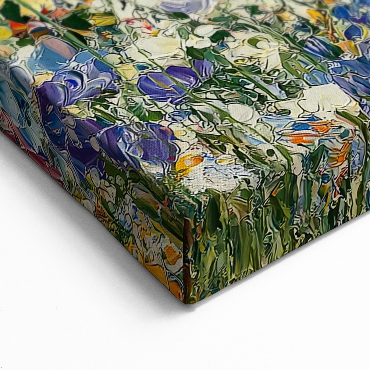 Vibrant Floral Abstract Canvas - Colorful Meadow Botanical Artwork