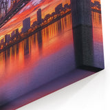 Twilight Bridge with City Lights - Reflective Urban Landscape