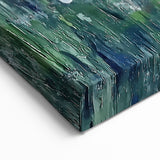 Abstract Meadow Canvas Art - Serene Green and Blue Floral Design