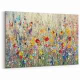 Colorful Abstract Floral Canvas - Vibrant Meadow Wall Art