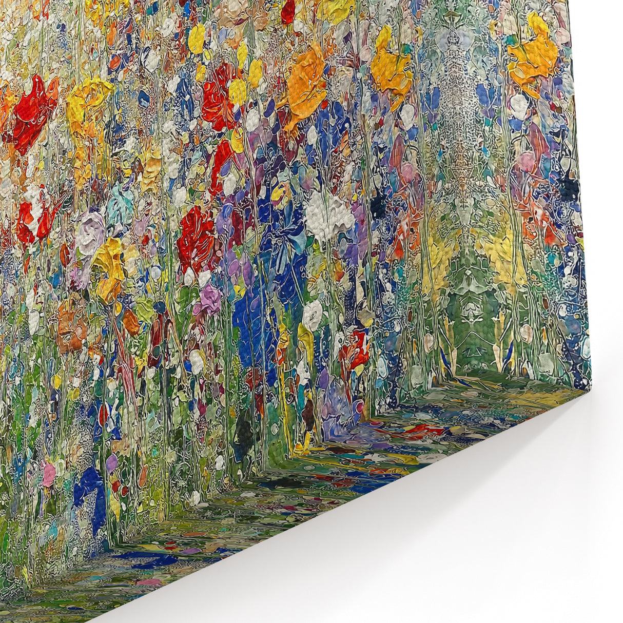 Colorful Abstract Floral Canvas - Vibrant Meadow Wall Art