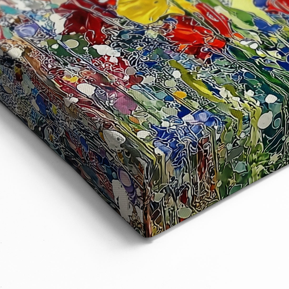 Colorful Abstract Floral Canvas - Vibrant Meadow Wall Art