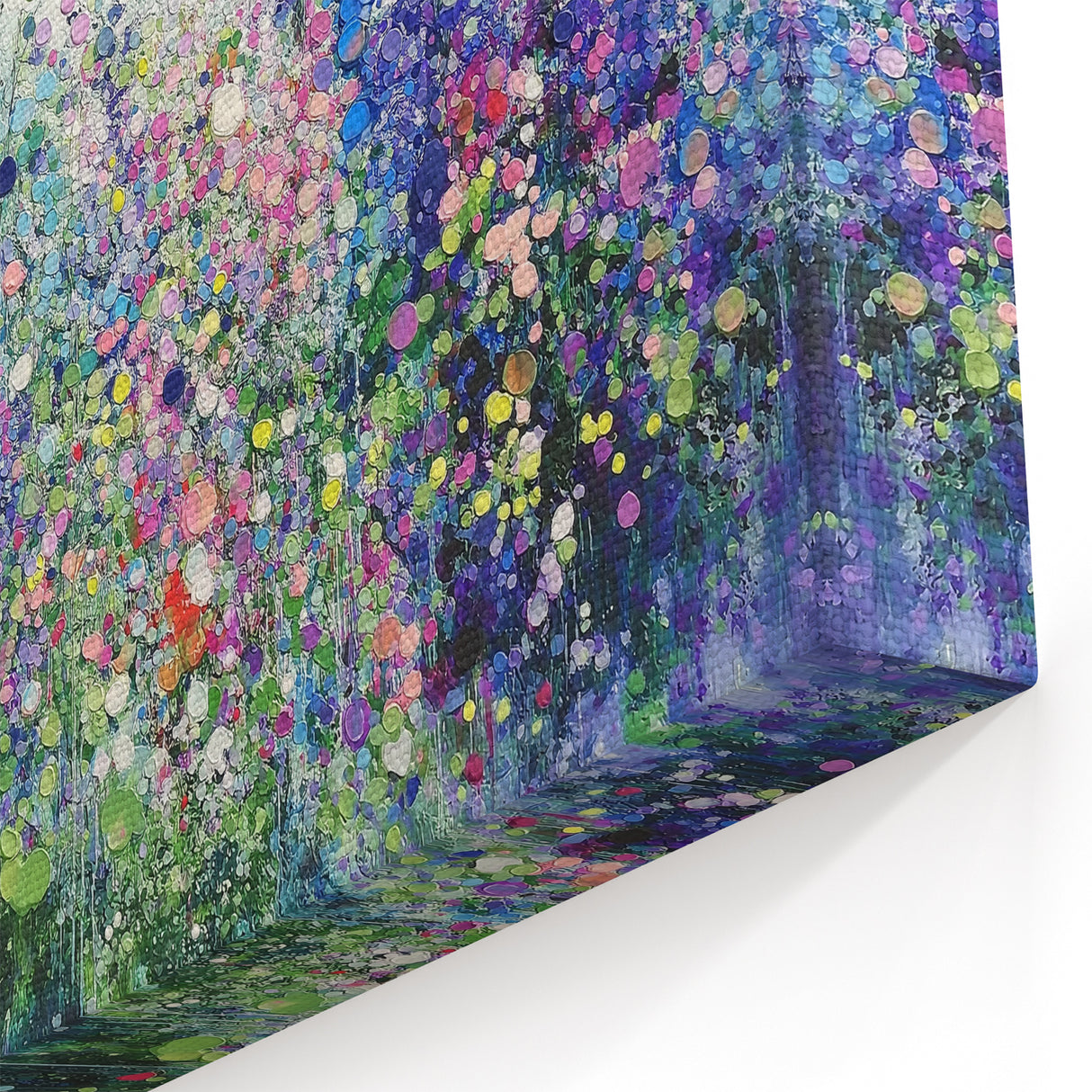 Serene Abstract Floral Canvas - Purple and Blue Meadow Art
