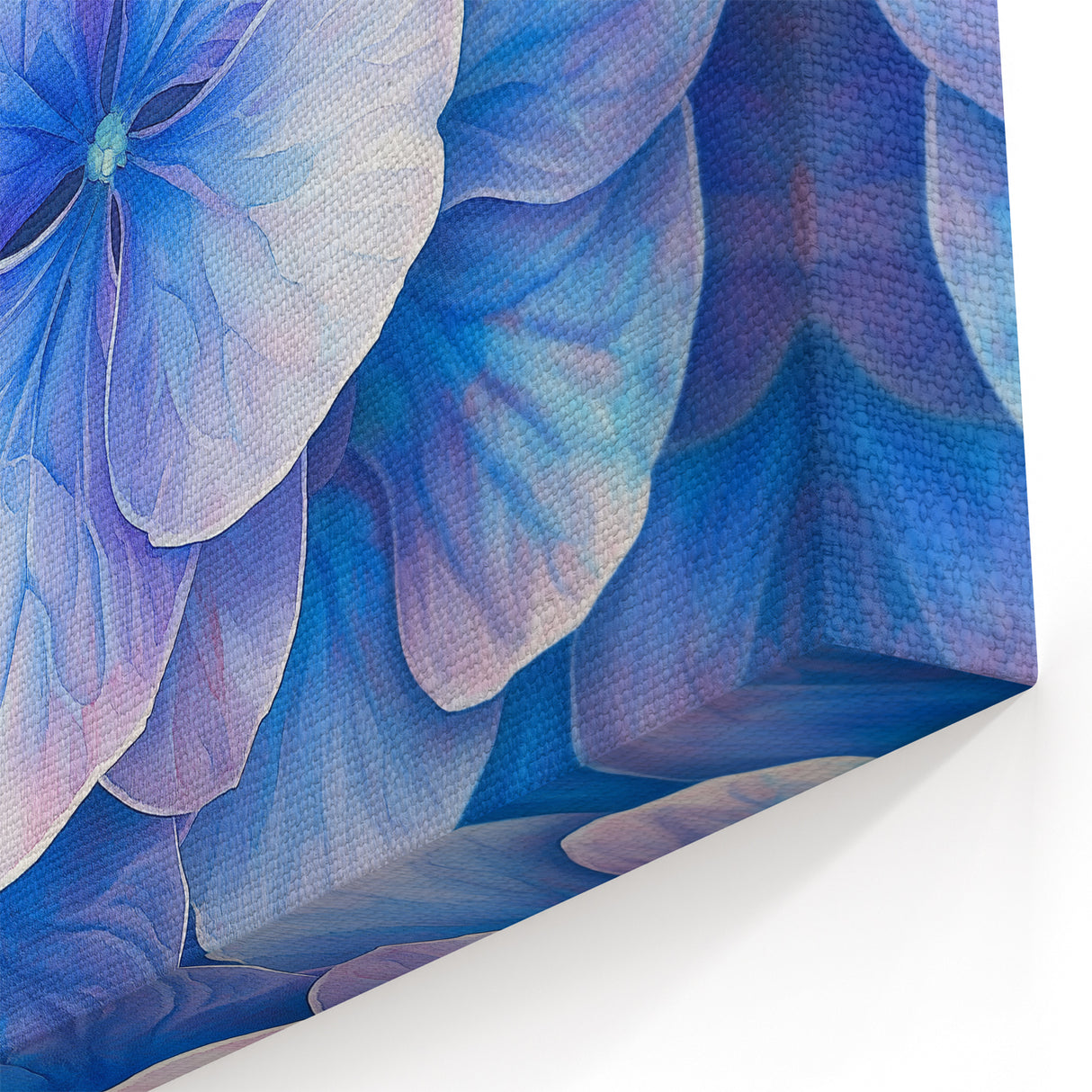 Elegant Hydrangea Abstract Art - Blue and Purple Floral Canvas