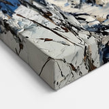 Textured Winter Forest Canvas - Birch Trees in Snowy Landscape