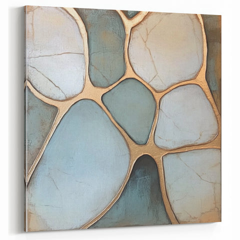 Modern Pebble Abstract Design - Geometric Canvas Wall Art