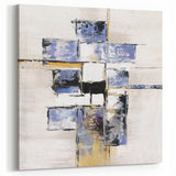 Abstract Blue and Gold Geometric Design - Modern Canvas Wall Art