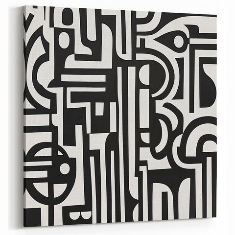Black and White Abstract Design - Geometric Modern Wall Art