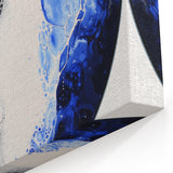 Circular Black and Blue Abstract Art - Geometric Wall Decor