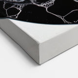 Circular Black and Blue Abstract Art - Geometric Wall Decor