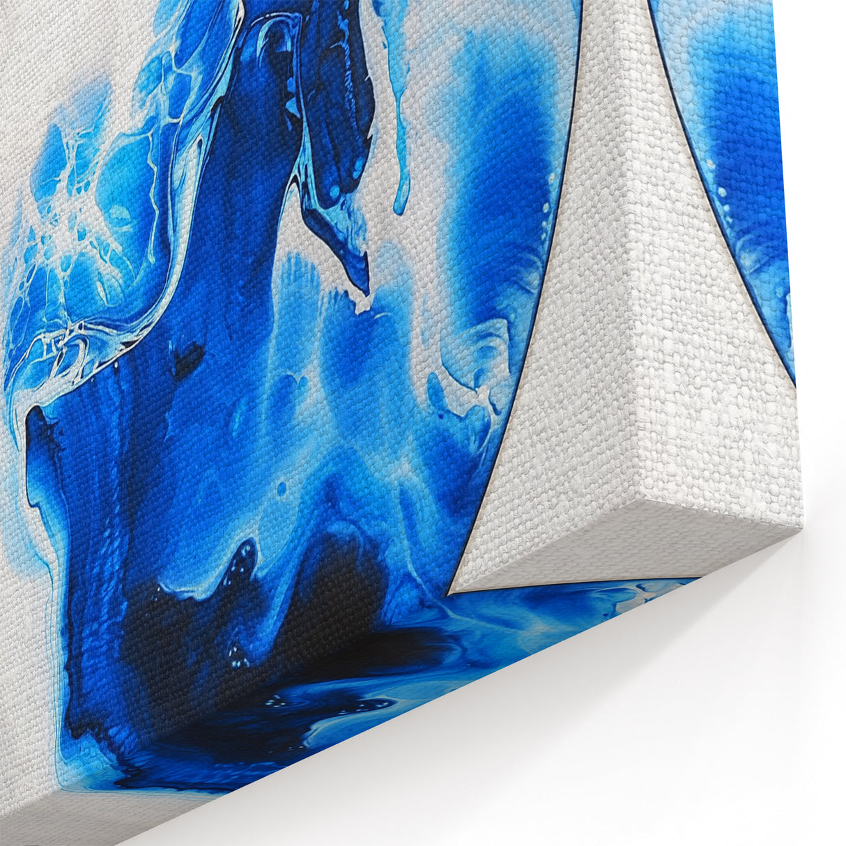 Dynamic Black and Blue Circular Art - Abstract Geometric Wall Piece