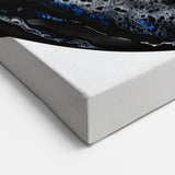 Dynamic Black and Blue Circular Art - Abstract Geometric Wall Piece