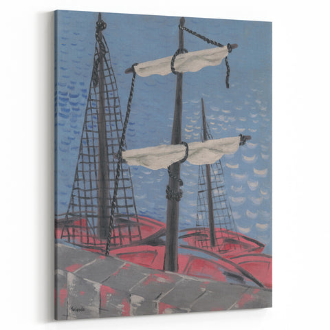 Modern Wall Art: Fishing Boats – Nautical Abstract by Mikuláš Galanda