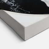 Abstract Oceanic Flow Design - Blue and Black Circular Wall Art