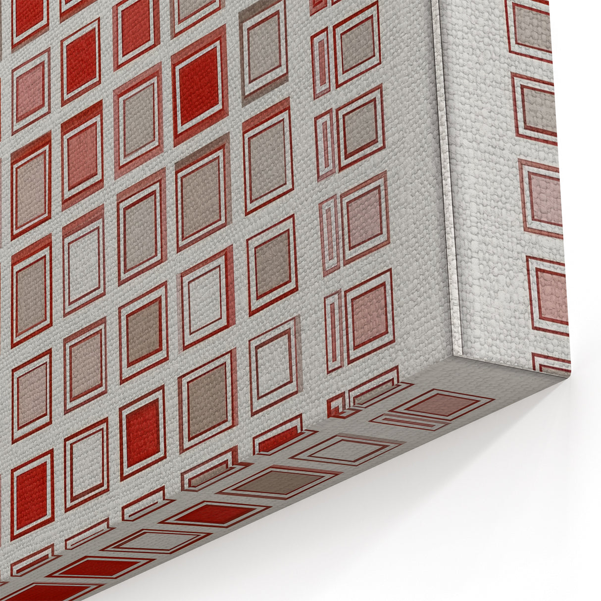Red and Beige Geometric Squares - Modern Abstract Wall Art