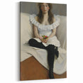 Modern Wall Art: Young Woman in White – Elegant Portrait Masterpiece