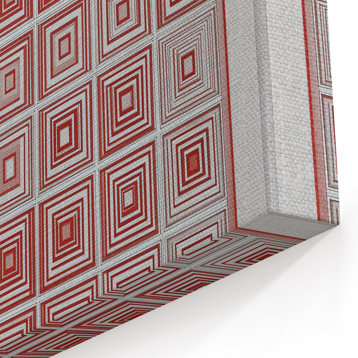 Red and White Geometric Squares - Abstract Modern Wall Art