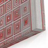 Red and White Geometric Squares - Abstract Modern Wall Art
