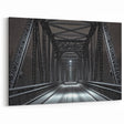 Snowy Iron Bridge at Night - Dramatic Winter Landscape Art