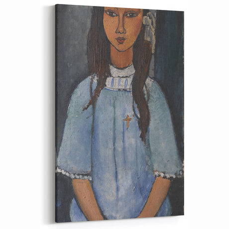 Modern Wall Art: Modigliani’s Alice – Abstract Portrait in Cool Tones