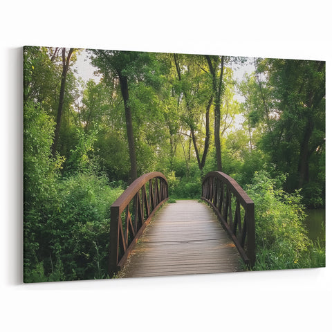 Bridge Paintings - Tranquil Pathway in Forest