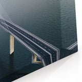 Scenic Bridge Art - Modern Coastal Cable Bridge