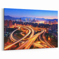 Scenic Bridge Art - Illuminated Urban Highways at Dusk