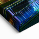 Bridge Artwork - Modern Arch Bridge with Green Lights