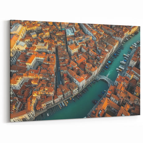 Scenic Bridge Art - Aerial View of Venetian Canals