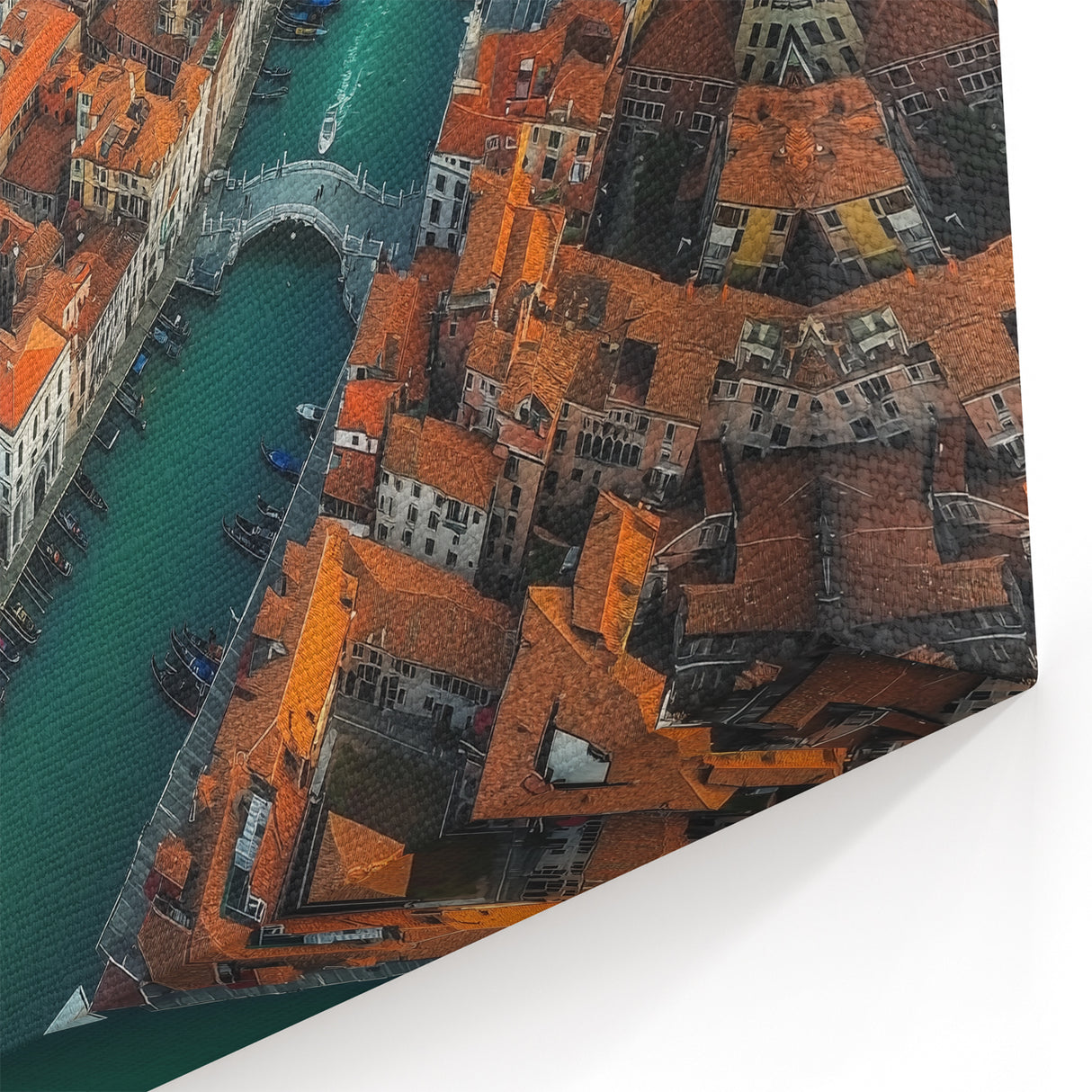 Scenic Bridge Art - Aerial View of Venetian Canals