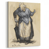 Modern Wall Art: William Glackens’ Sketch – Expressive Charcoal Drawing