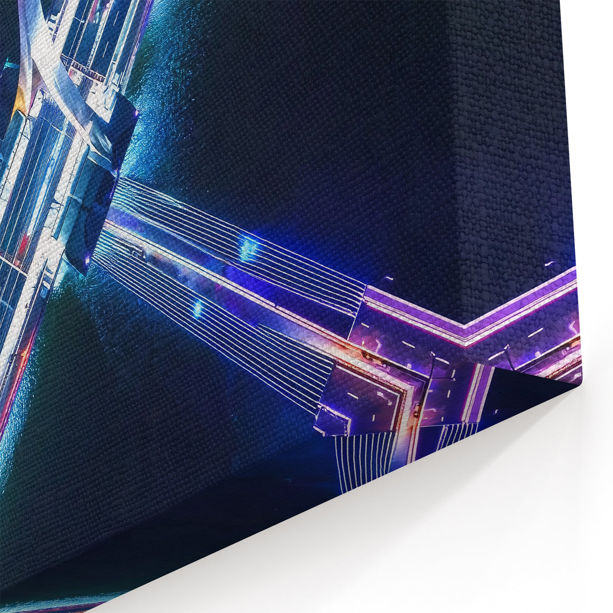 Vibrant Night Bridge Wall Art – Illuminated Cityscape