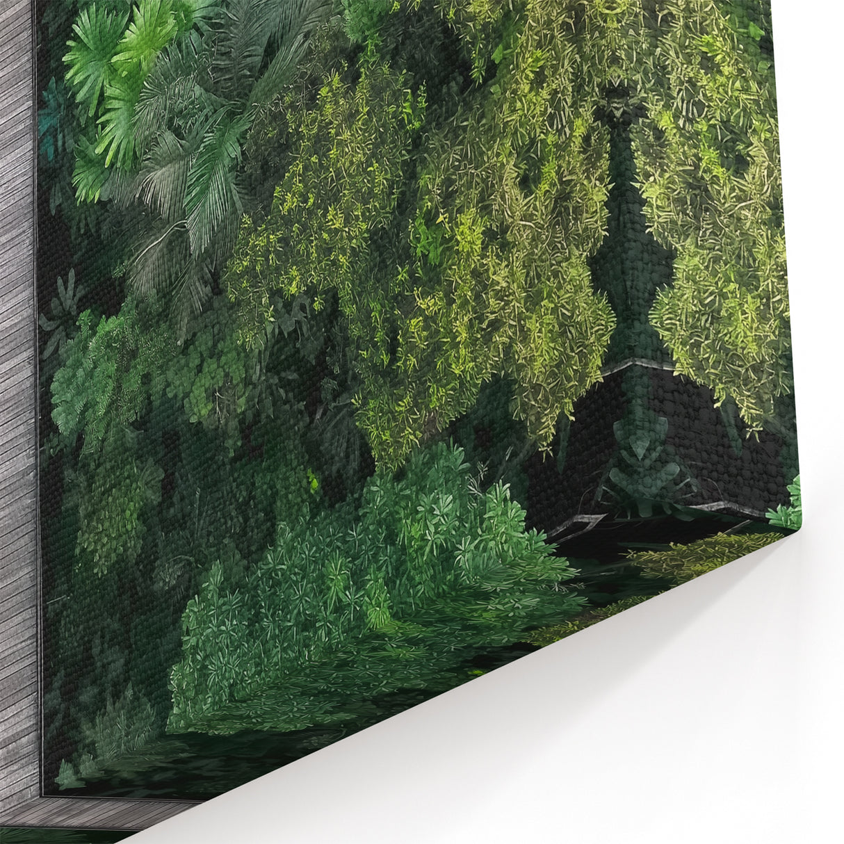 Lush Jungle Bridge Wall Art – Tropical Canopy Walkway