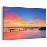 Scenic Bridge Art – Sunset Glow Over Tranquil Waters