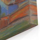 Modern Wall Art – Vibrant Blue Village Cottage