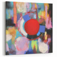Energetic Abstract Circles in Red and Pastel Tones - Geometric Wall Art