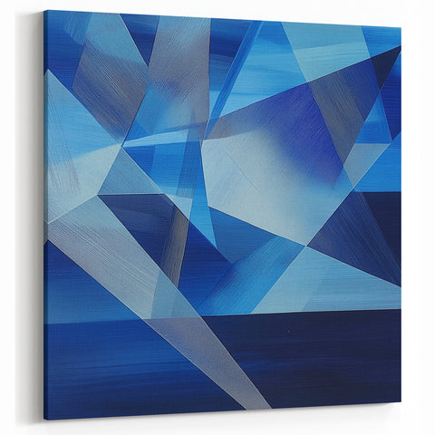 Dynamic Blue Geometric Shapes - Modern Abstract Wall Art