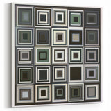 Abstract Geometric Square Grid Art - Modern Monochrome Patterns