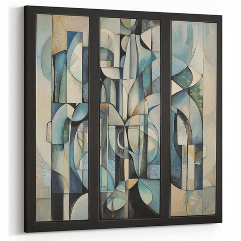 Modern Geometric Art Prints - Triptych Abstract Wall Art Decor