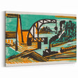Expressionist Art - River Landscape with Crane and Barges by Ernst Ludwig Kirchner