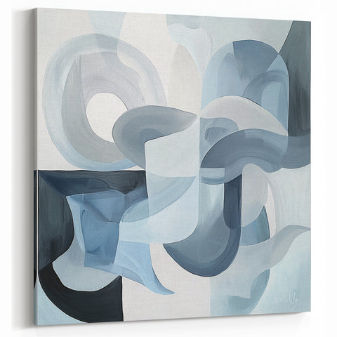 Modern Geometric Art Prints - Abstract Geometric Wall Art in Cool Tones